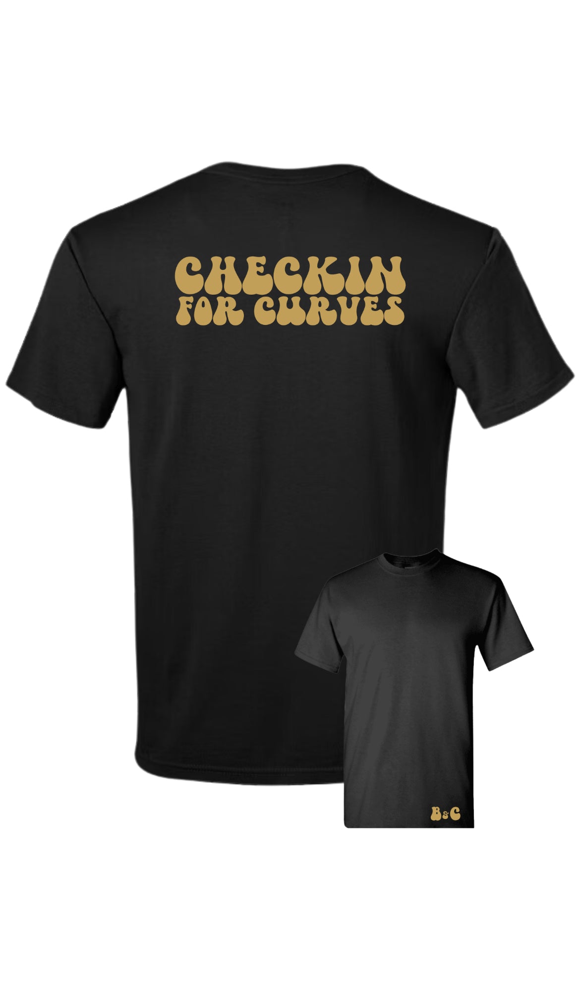 Checking for Curves T-Shirt – Brown & Confident