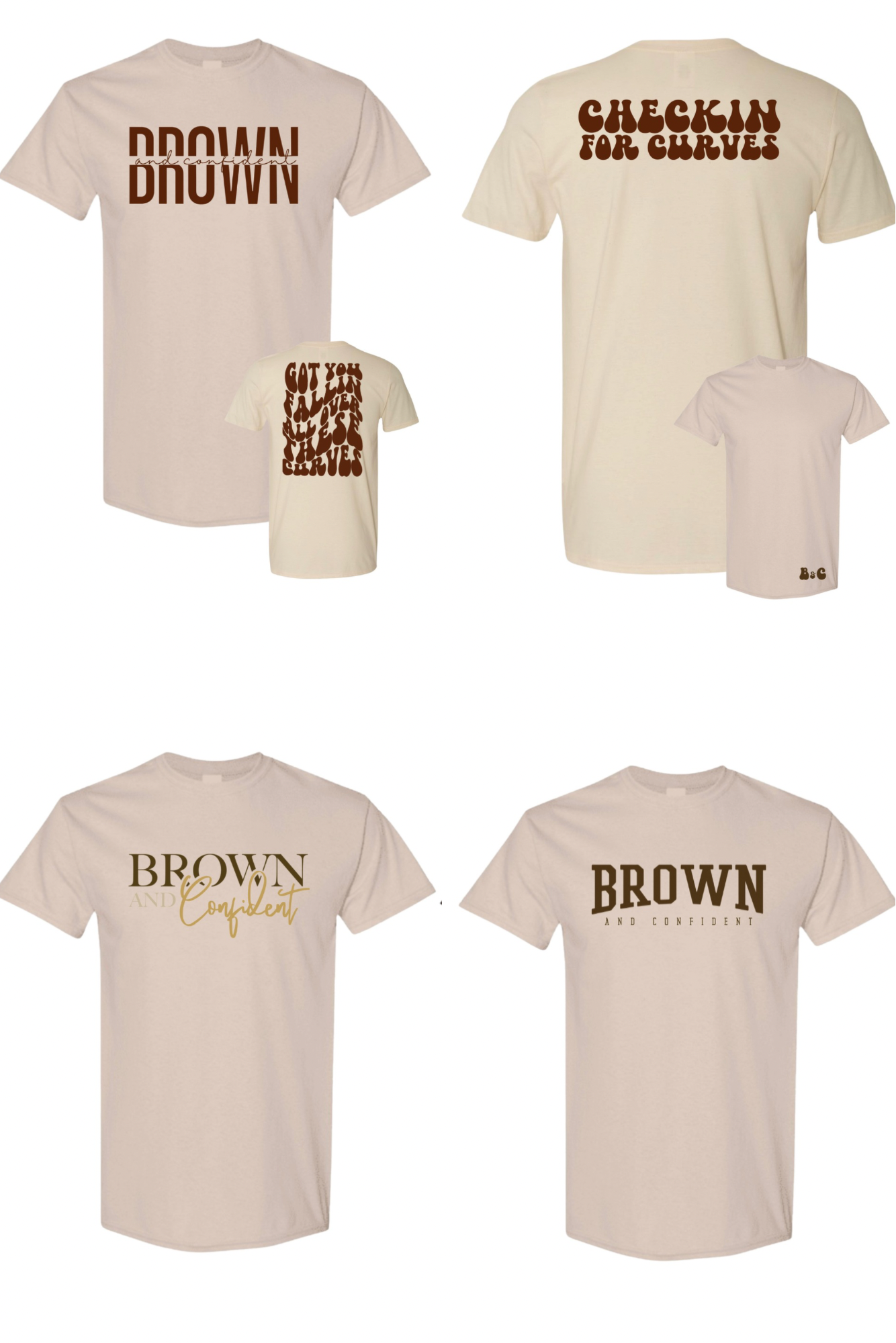 Brown & Confident Ultimate Bundle – 4 T-Shirt Deal