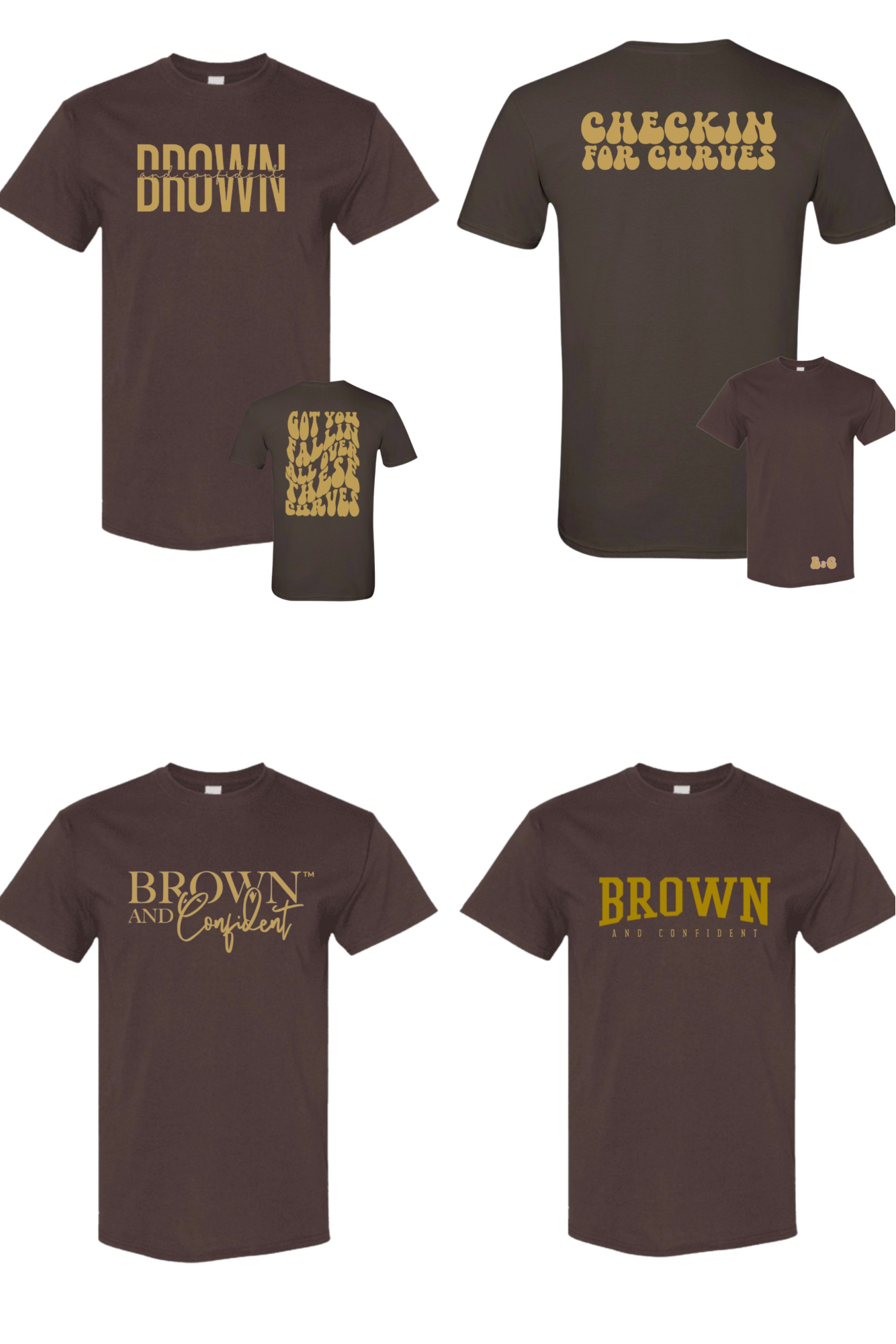 Brown & Confident Ultimate Bundle – 4 T-Shirt Deal