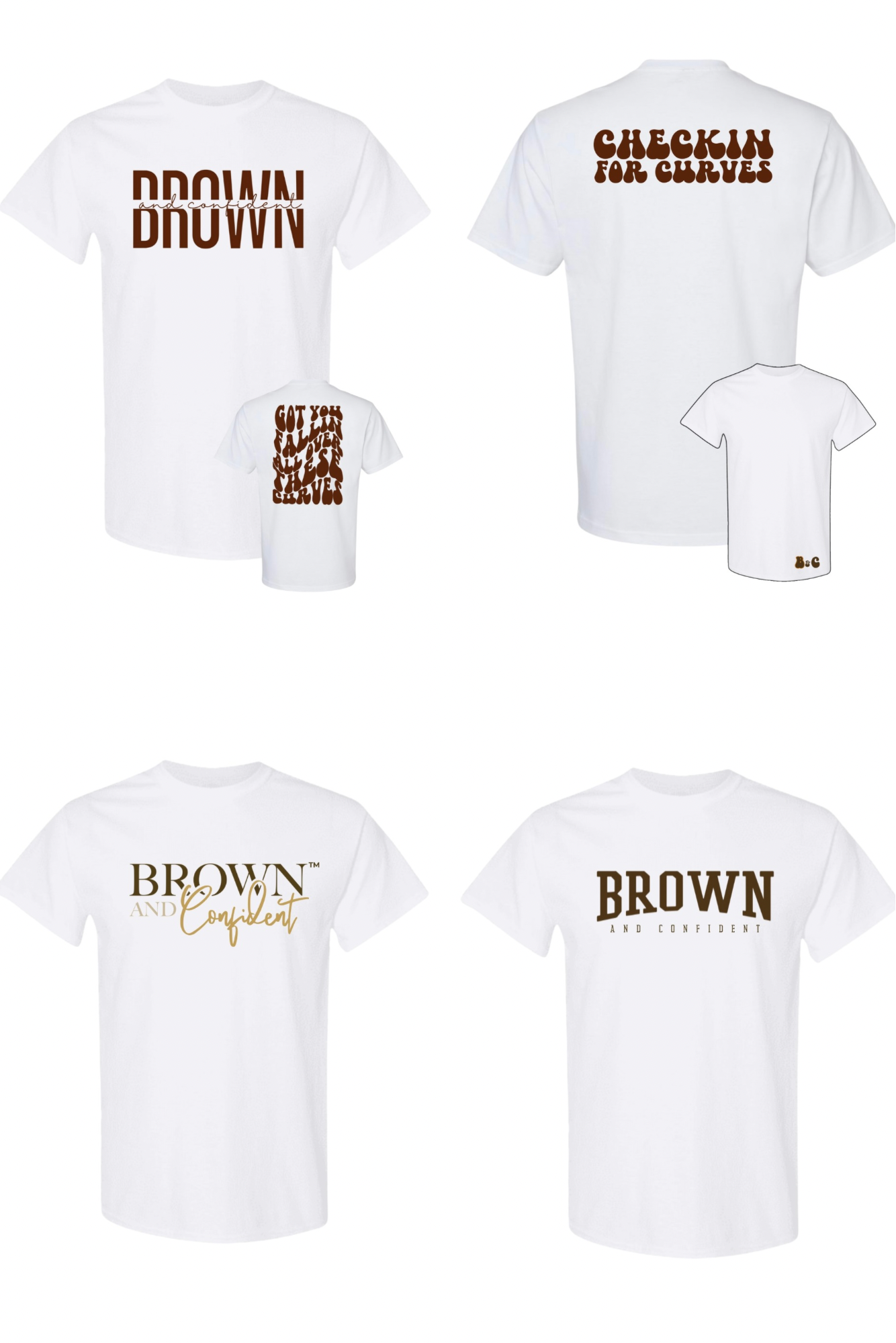 Brown & Confident Ultimate Bundle – 4 T-Shirt Deal