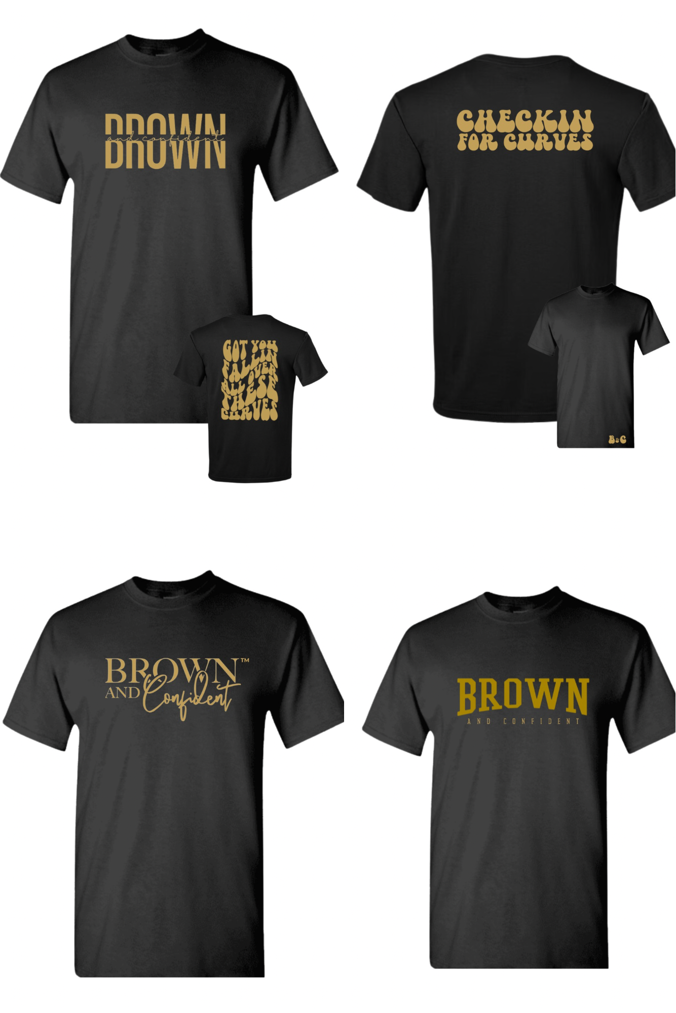 Brown & Confident Ultimate Bundle – 4 T-Shirt Deal