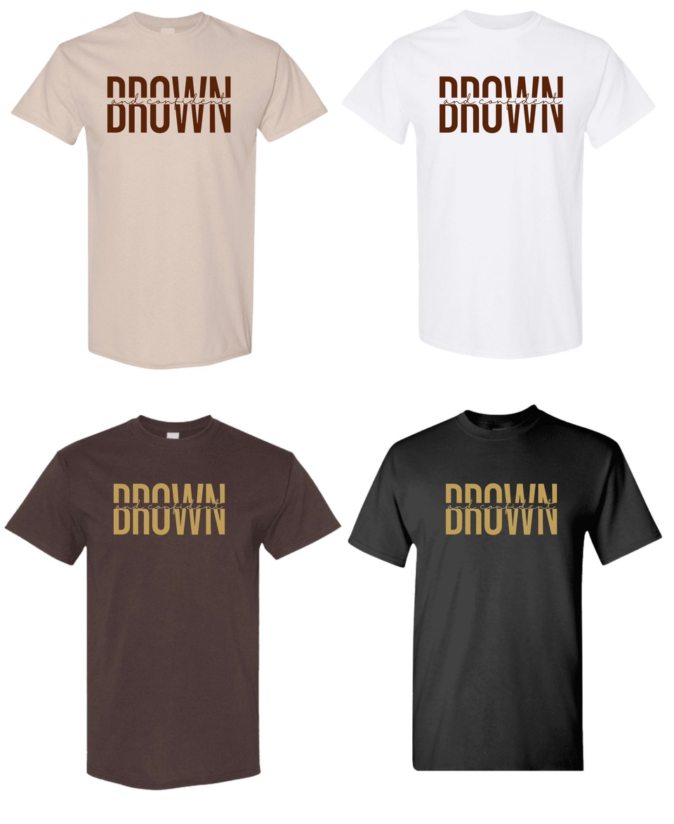 Brown & Confident Split T-Shirt